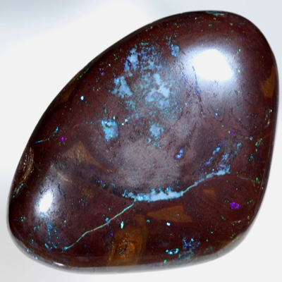 SOLID BOULDER OPAL HUGE 65ct Sparkling green and blue amongst patterned boulder opal SEE VIDEO